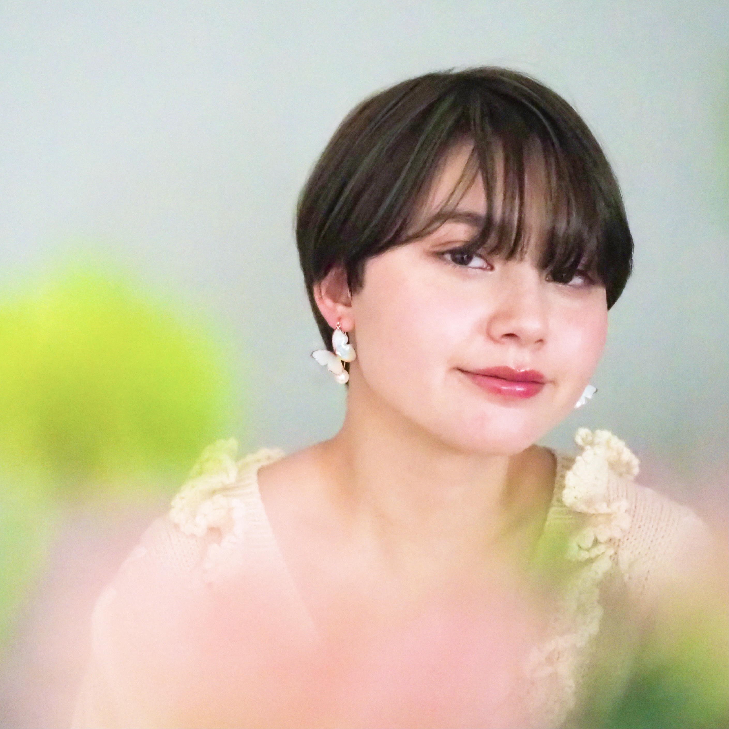 アースカラーの蝶々 (フック&パール)