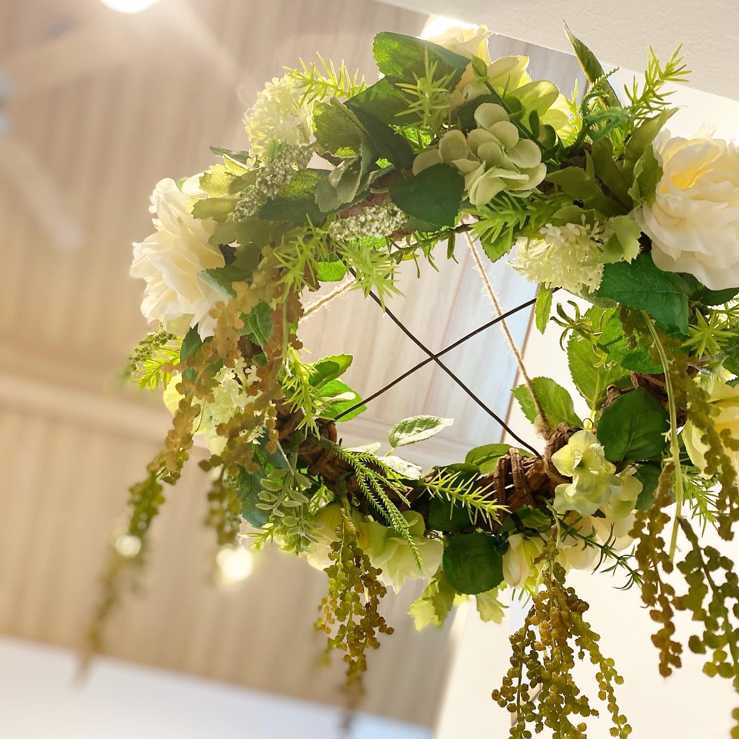 爽やかフライングリース30㎝　アーティフィシャルフラワー