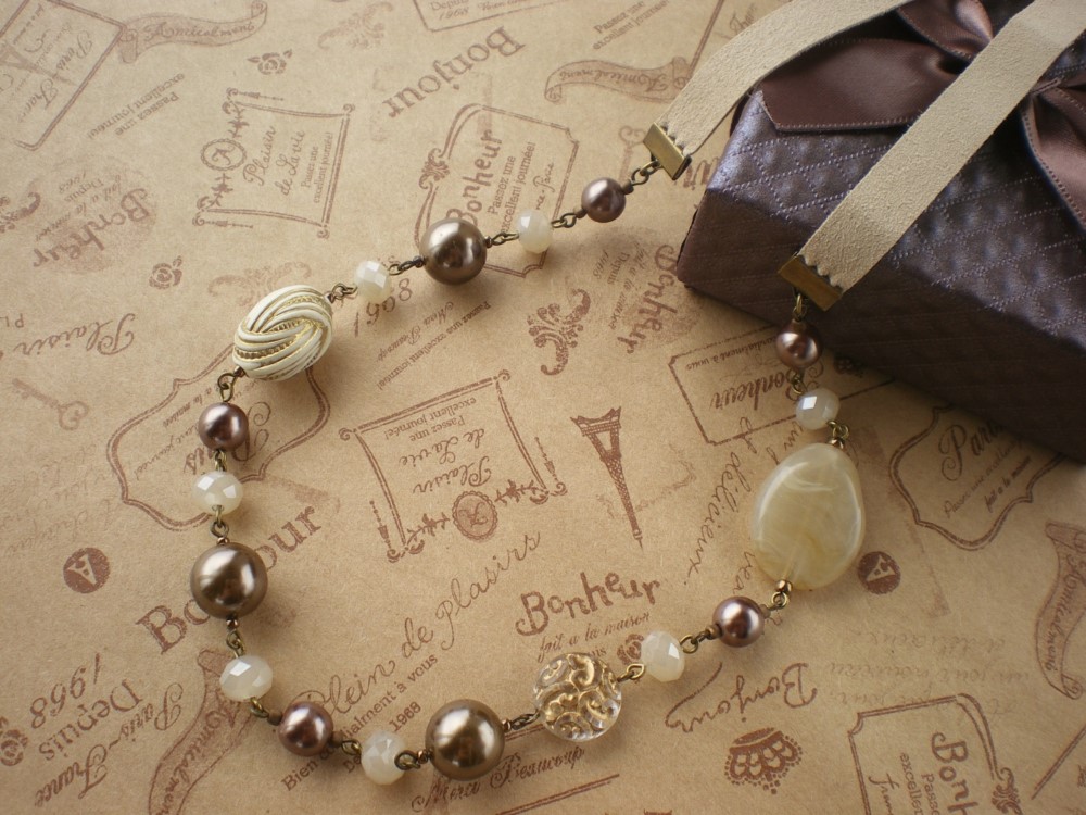 モンブラン＊ネックレス　大人スイーツカラーシリーズ