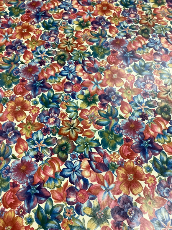 キップ　中牛　プリント革　花柄 3枚目の画像