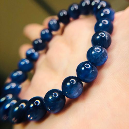 フィー♡カイヤナイト デザインブレスレット カイヤナイト ブレスレット カイアナイト 藍晶石 深い 青 レア