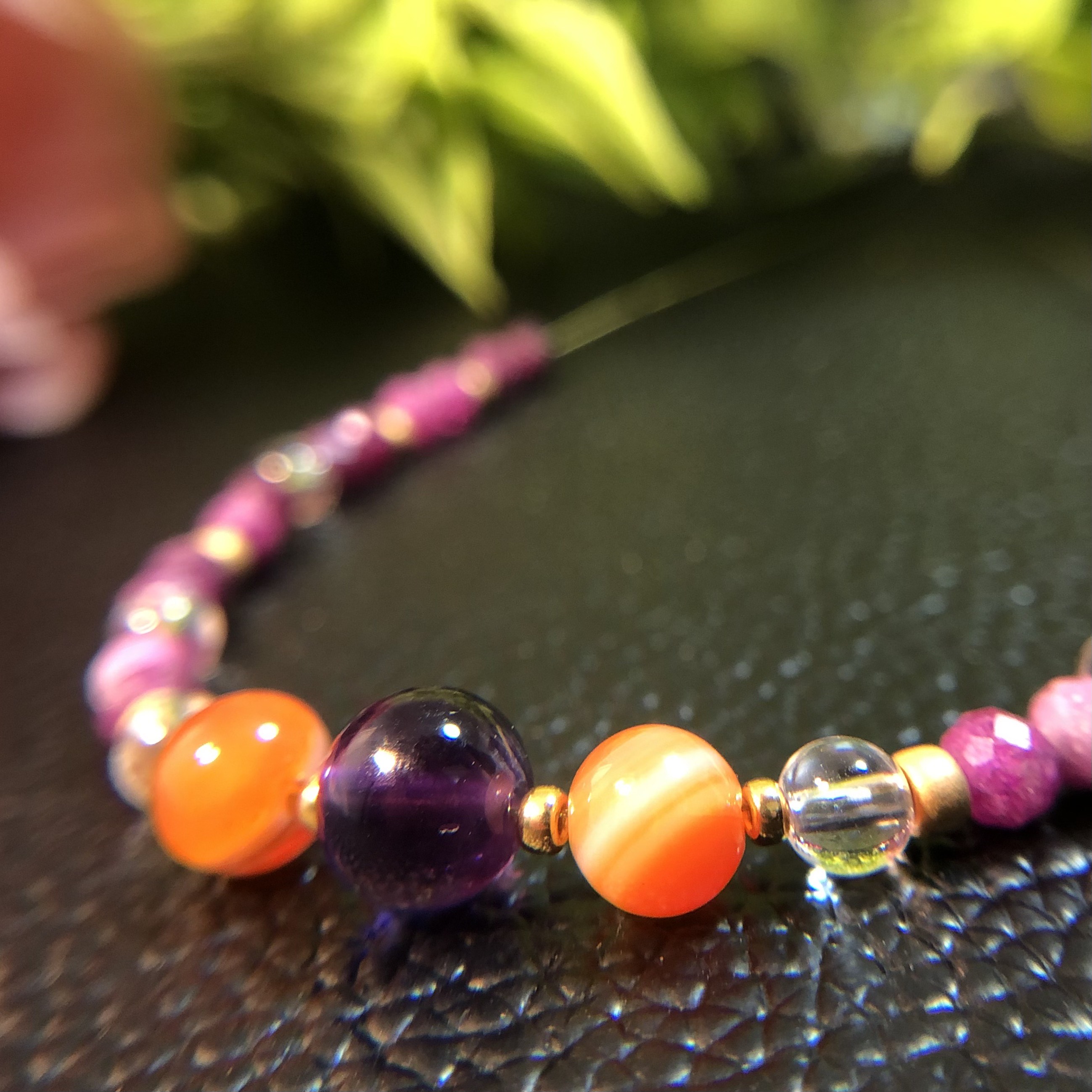 ルビー　アメジスト　ブレスレット