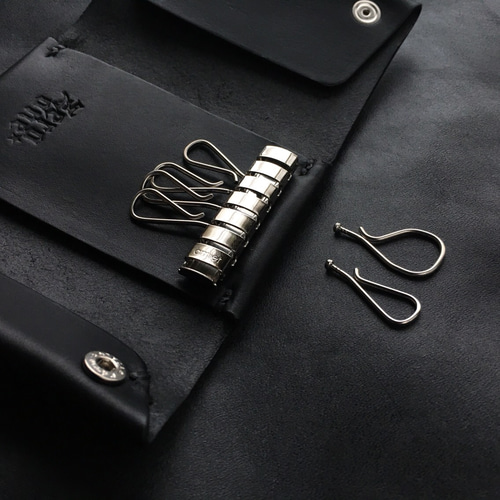 Key & card case GUIDI VITELLO FIORE NERO キーケース zero one