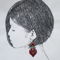 おとな∞Ethnic Pierce ボルドー 1枚目の画像