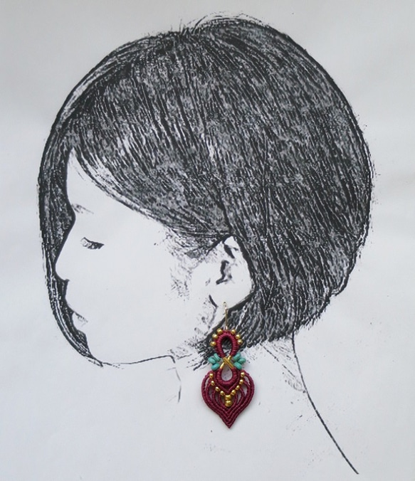 おとな∞Ethnic Pierce ボルドー 1枚目の画像