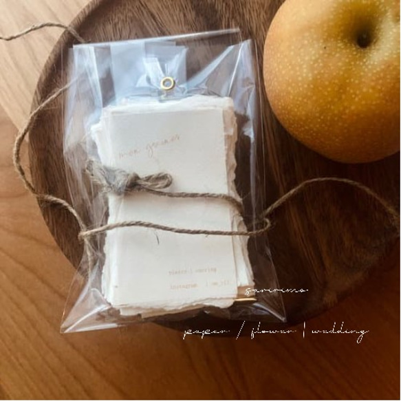 コットン混ペーパー ちぎり加工のナチュラルなアクセサリー台紙（縦長  