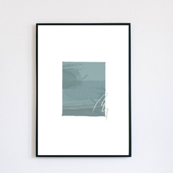 送料無料】アートポスター 抽象画 油絵 インテリア ブルー グリーン