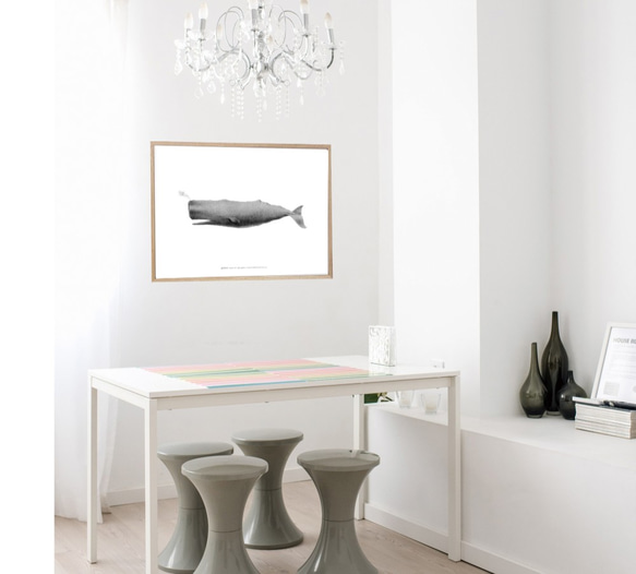 【アートポスター】クジラ　くじら　魚　インテリアポスター　海　子供　ヴィンテージ　レトロ　ポスター　アート　インテリア　 2枚目の画像