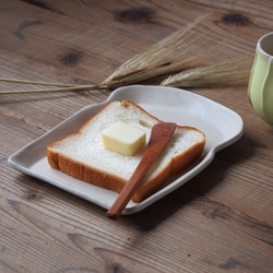 マカロンミルキーホワイト・食パン皿(M) 1枚目の画像