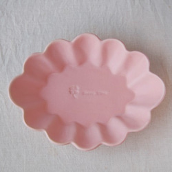 マカロンピンク・花だえん皿-L- 2枚目の画像