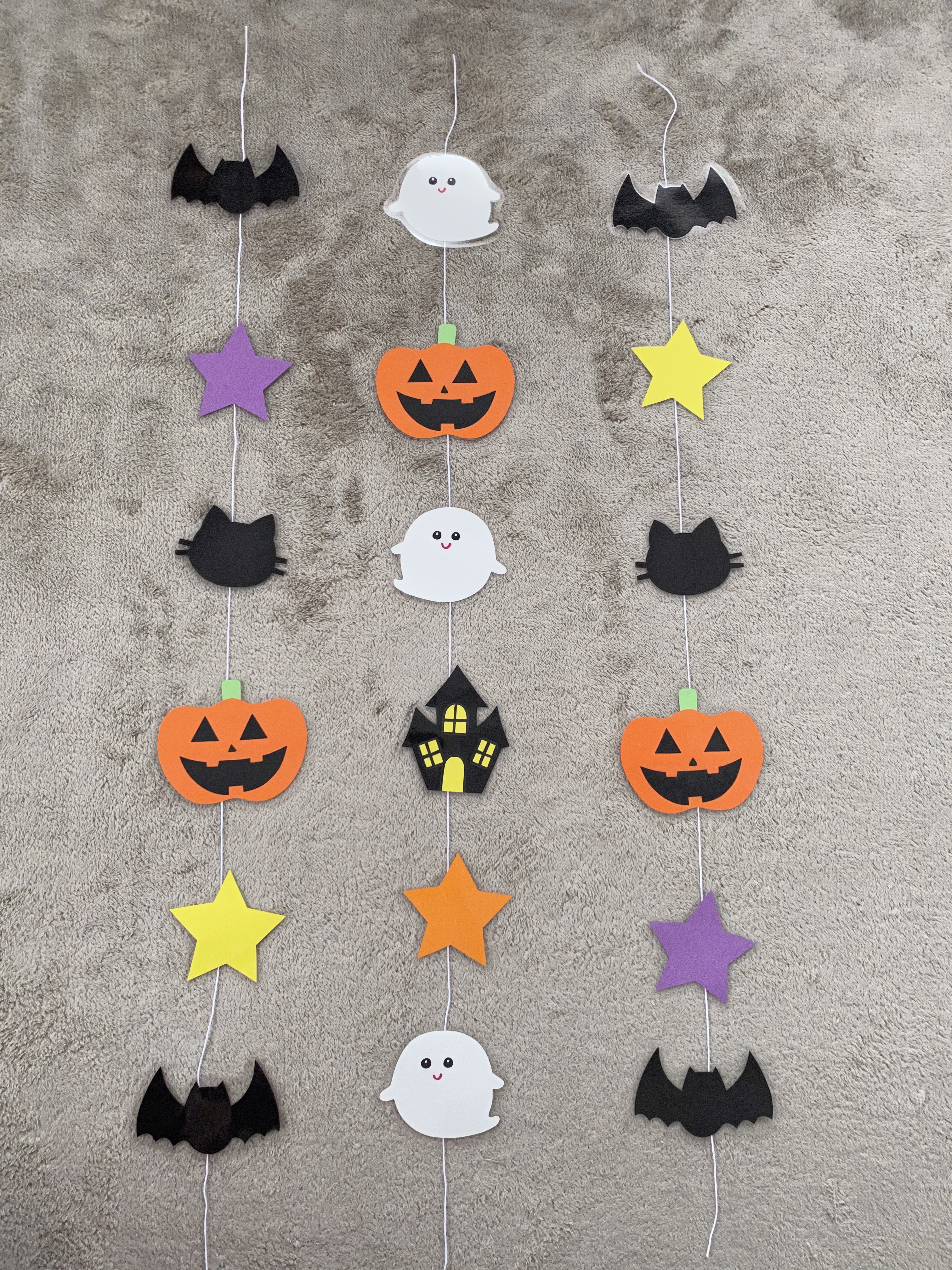 ハロウィンの吊るし飾り４点 吊るし飾り ハロウィン 壁面製作 壁面 製作 装飾 飾り 保育園