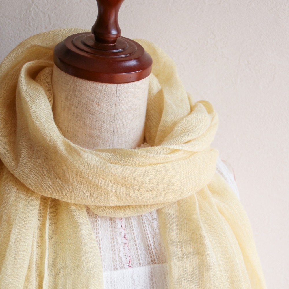草木染めリネンストール(マリーゴールド)
