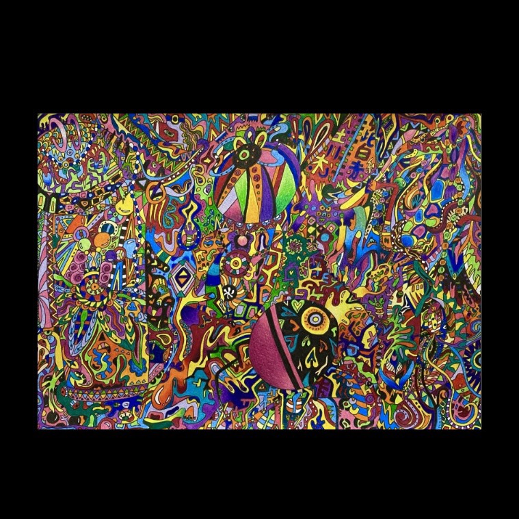 TOYAMAde. y10a4 【HIRU】絵画 1点ものアート イラスト TOYAMAde. y10a4 【YORU】絵画 1点ものアート イラスト