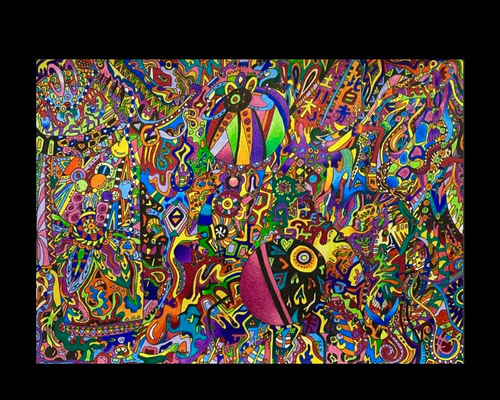 イラスト　ポップ画　色鉛筆　自作画　オリジナル画 完成】100均イラストマーカー+色鉛筆で塗ってみました☆SS
