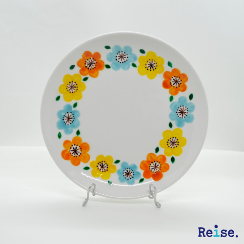 Hand painted in Thailand ハンドペイント 金彩 花文様皿