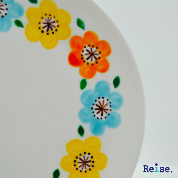 陶器　皿　16㎝　ハンドペイント　磁器　手描き　花模様　花柄　 2枚目の画像