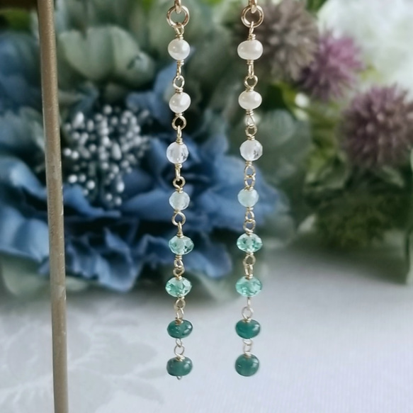 14kgf グランディディエライト・アパタイト他ピアス PE03-24 グラン  