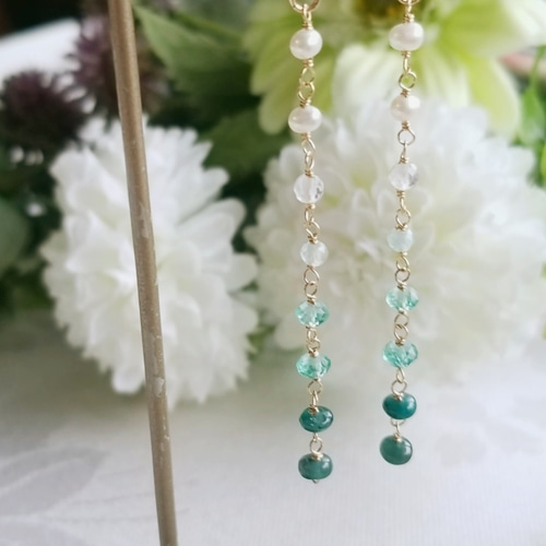 14kgf グランディディエライト・アパタイト他ピアス PE03-24 グラン  