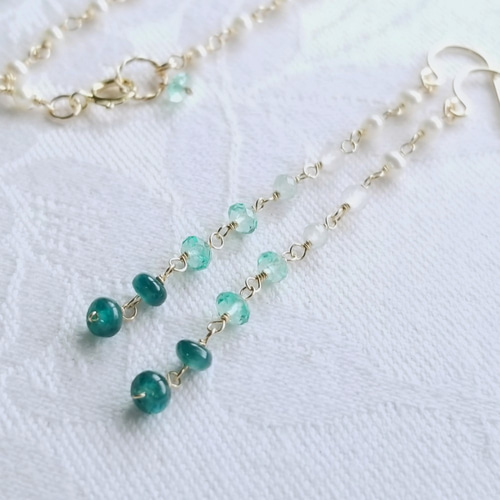 14kgf グランディディエライト・アパタイト他ピアス PE03-24 グラン  