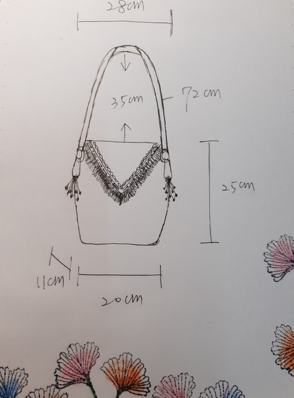 【モデリングウェビング】手作りコットン織りマクラメバッグブラウンショルダーバッグ 5枚目の画像