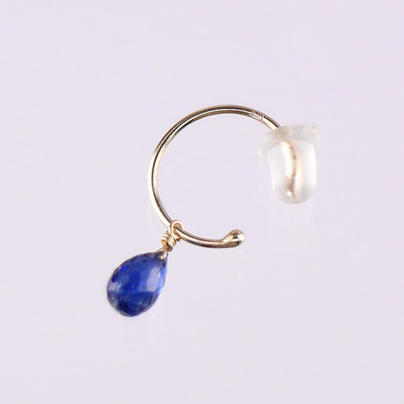 #864C K10 頂級藍晶石耳夾圈耳環（一隻耳朵） 第1張的照片
