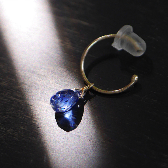#864C K10 頂級藍晶石耳夾圈耳環（一隻耳朵） 第2張的照片