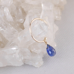 #864C K10 頂級藍晶石耳夾圈耳環（一隻耳朵） 第3張的照片
