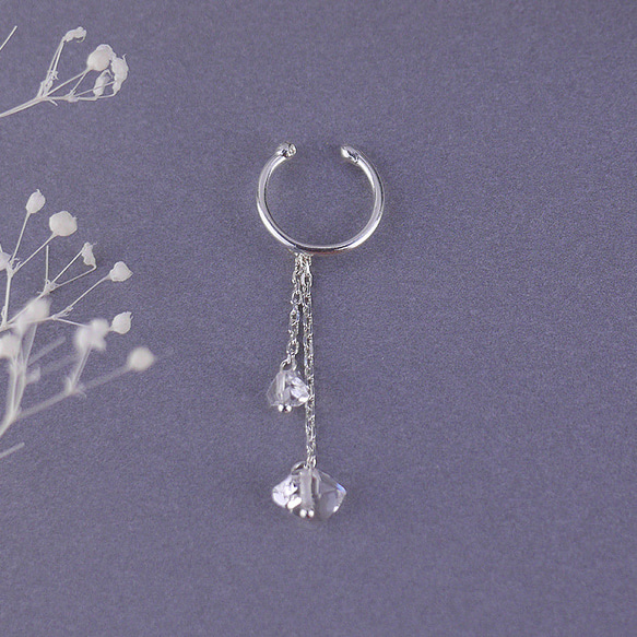 #871_S Herkimer 鑽石雙鏈耳環 Silver925 第1張的照片