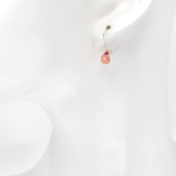 #708★K10★印加玫瑰紅寶石耳環 第3張的照片