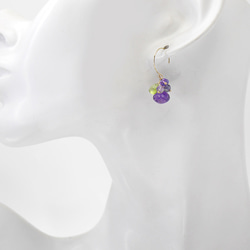 ＃728★紫水晶繡球耳環 第3張的照片