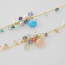 ＃737 B★Pink Moonstone和Incarose Bracelet 14 KGF 第3張的照片