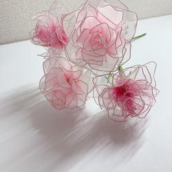 ディップフラワー　ピンクのバラ 4本セット ピンク系薔薇 アメリカンフラワー ディップフラワー アート