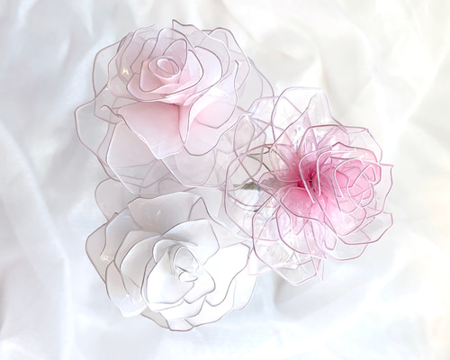 3色のバラ アメリカンフラワー ディップフラワー アートフラワー