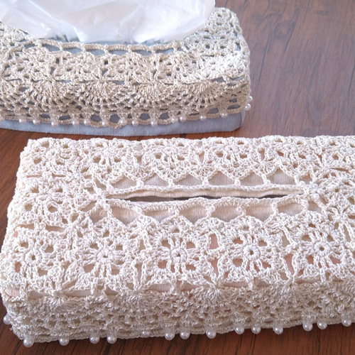 なおたくママ様ティッシュボックスカバーかぎ編インテリア生活道具レース編みドイリー なおたくママ様ティッシュボックスカバーかぎ編インテリア生活道具