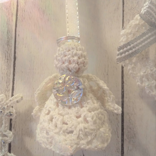 レース編み・天使と冬のオーナメント3個セット【Aタイプ】 その他