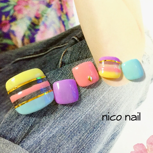 ドット☆ポップネイル(FOOT) ネイルチップ（つけ爪） nico nail