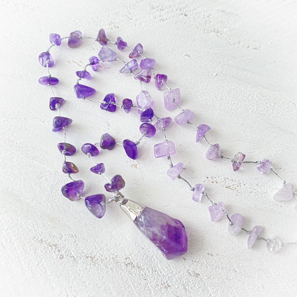 葡萄の氷　アメジスト　ネックレス　２WAY　流氷　かき氷