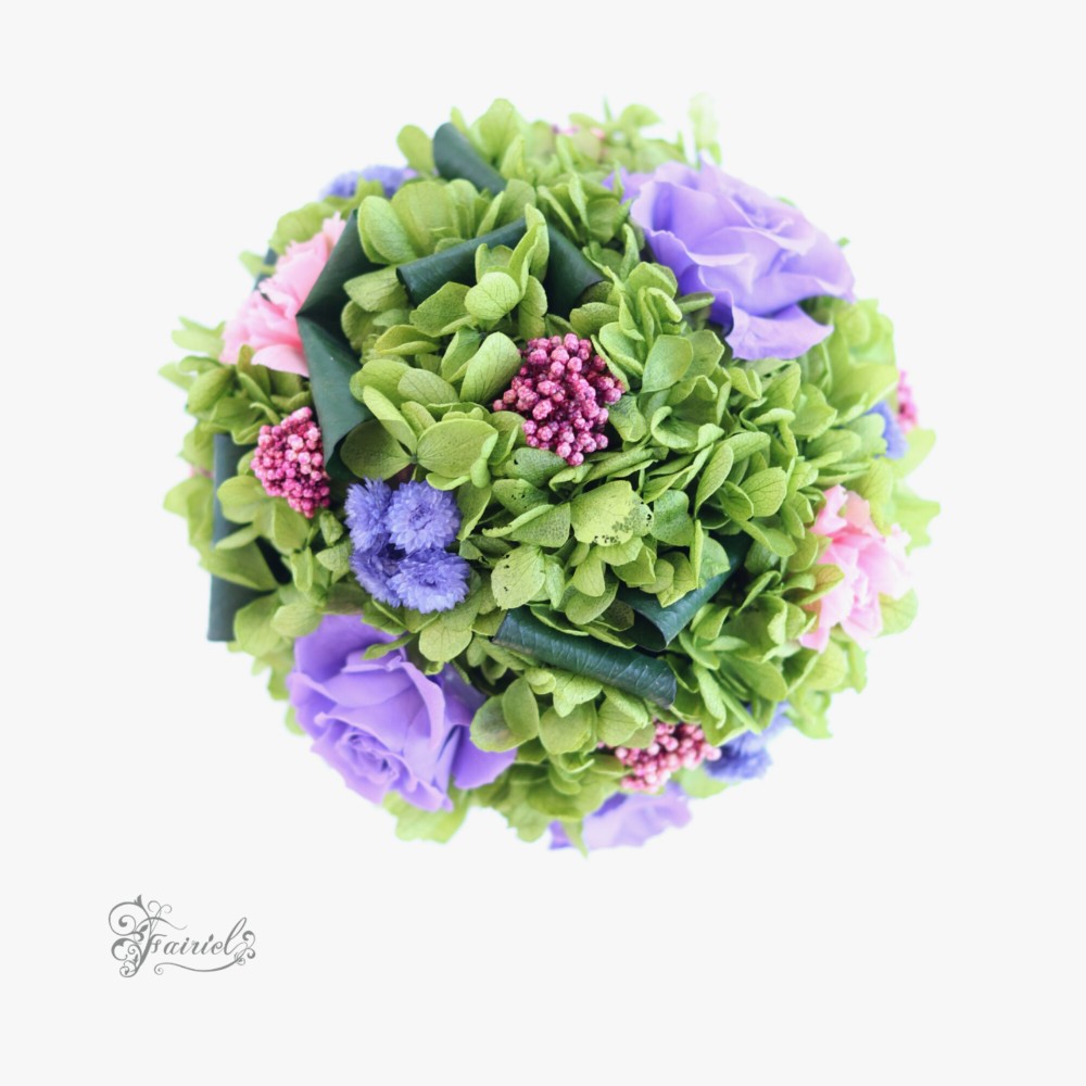 プリザーブドフラワー　トピアリー　紫　パープル　おしゃれギフト【ラッピング・メッセージカード無料】