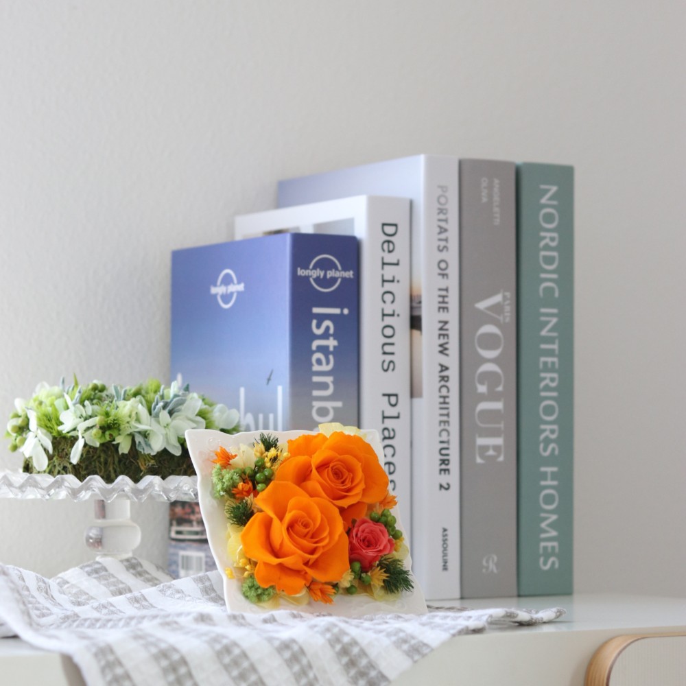 プリザーブドフラワー アレンジメント  ギフト バラ オレンジ 母の日 父の日 長持ち