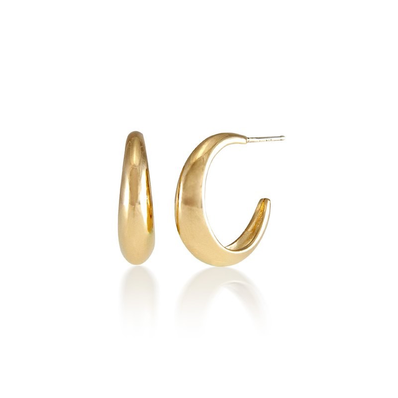 真鍮18Kゴールドメッキフープイヤリング シンプルな真鍮18K