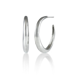 Silver Hoop Earrings 簡約純銀圈型耳環 (L) 31mm 禮物 送禮 第1張的照片