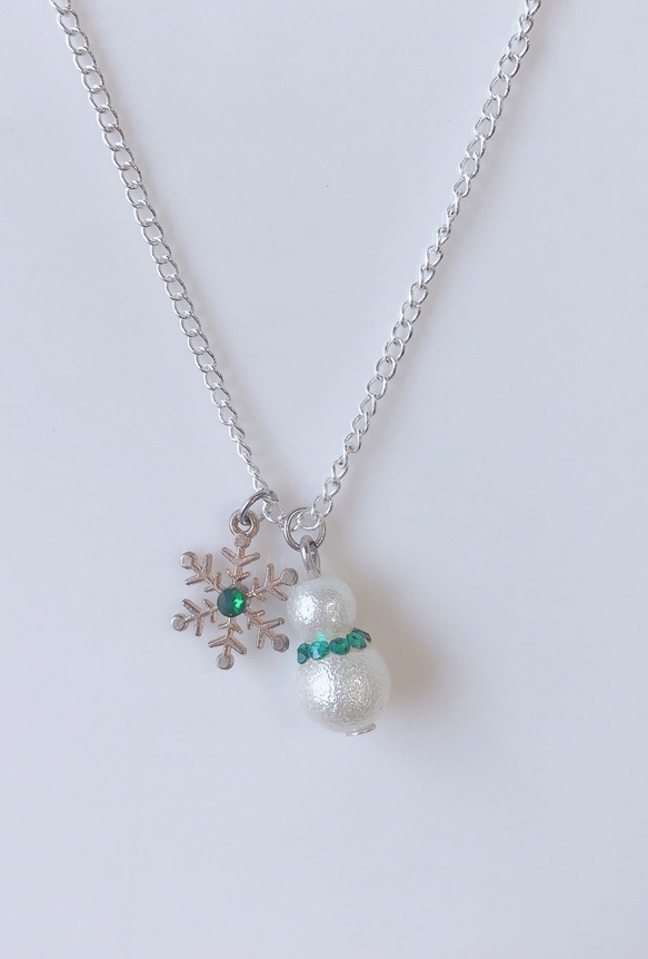 雪だるま ネックレス 緑 結晶 9色 ネックレス・ペンダント sleepdog_3