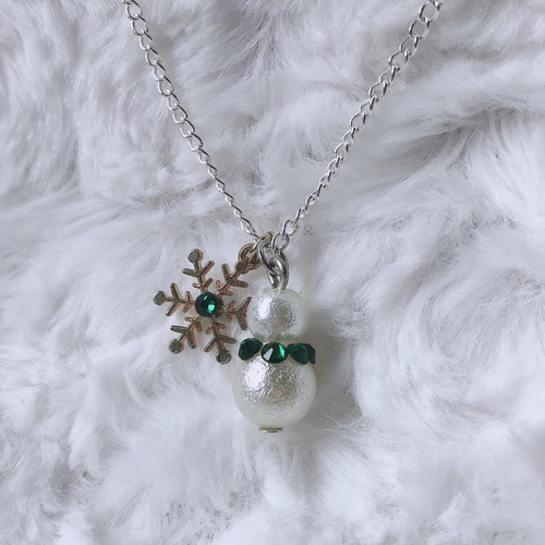 雪だるま ネックレス 緑 結晶 9色 ネックレス・ペンダント sleepdog_3