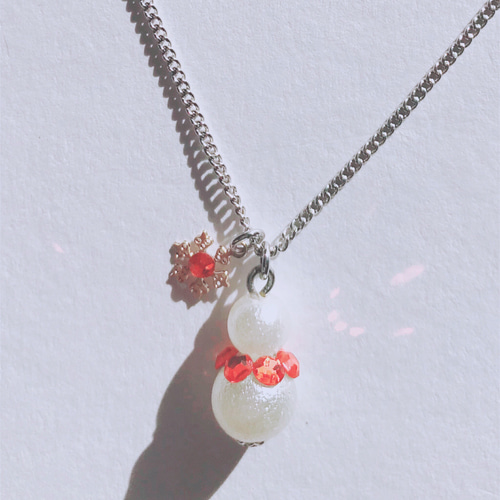 雪だるまのネックレス② オレンジ 9色あります 結晶 SnowMan 雪だるまのネックレス② オレンジ 9色あります 結晶 SnowMan
