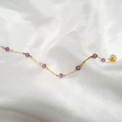 經典全圈切面紫水晶手鍊 簡約時尚 百搭風格 第2張的照片