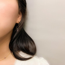 薰衣草紫水晶流線型耳環 文藝氣息 典雅高貴 第5張的照片