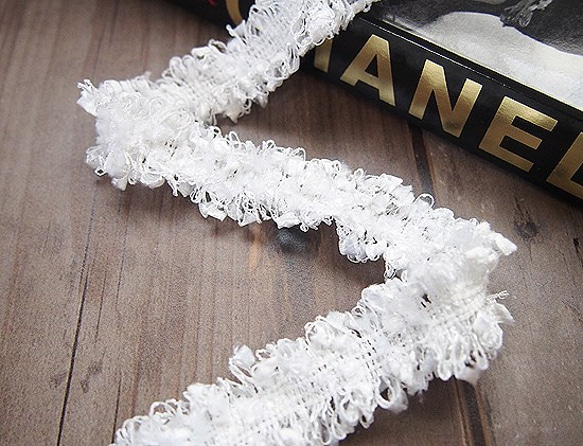 ツイードリボン オールホワイト リボン・テープ SARA accessory&parts  