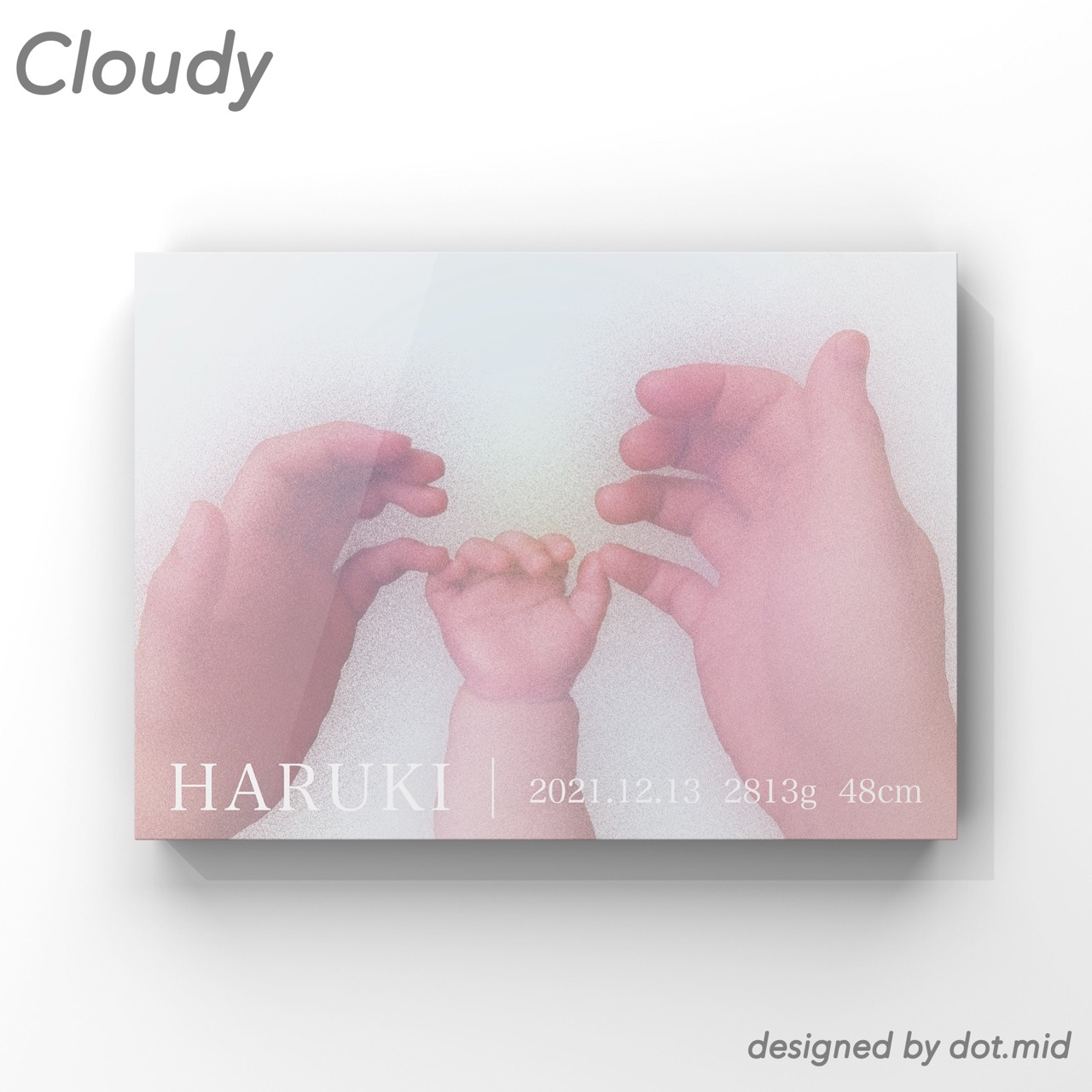 【オーダーメイド】命名書・メモリアルボード【3名様・ヨコ・フチなし】