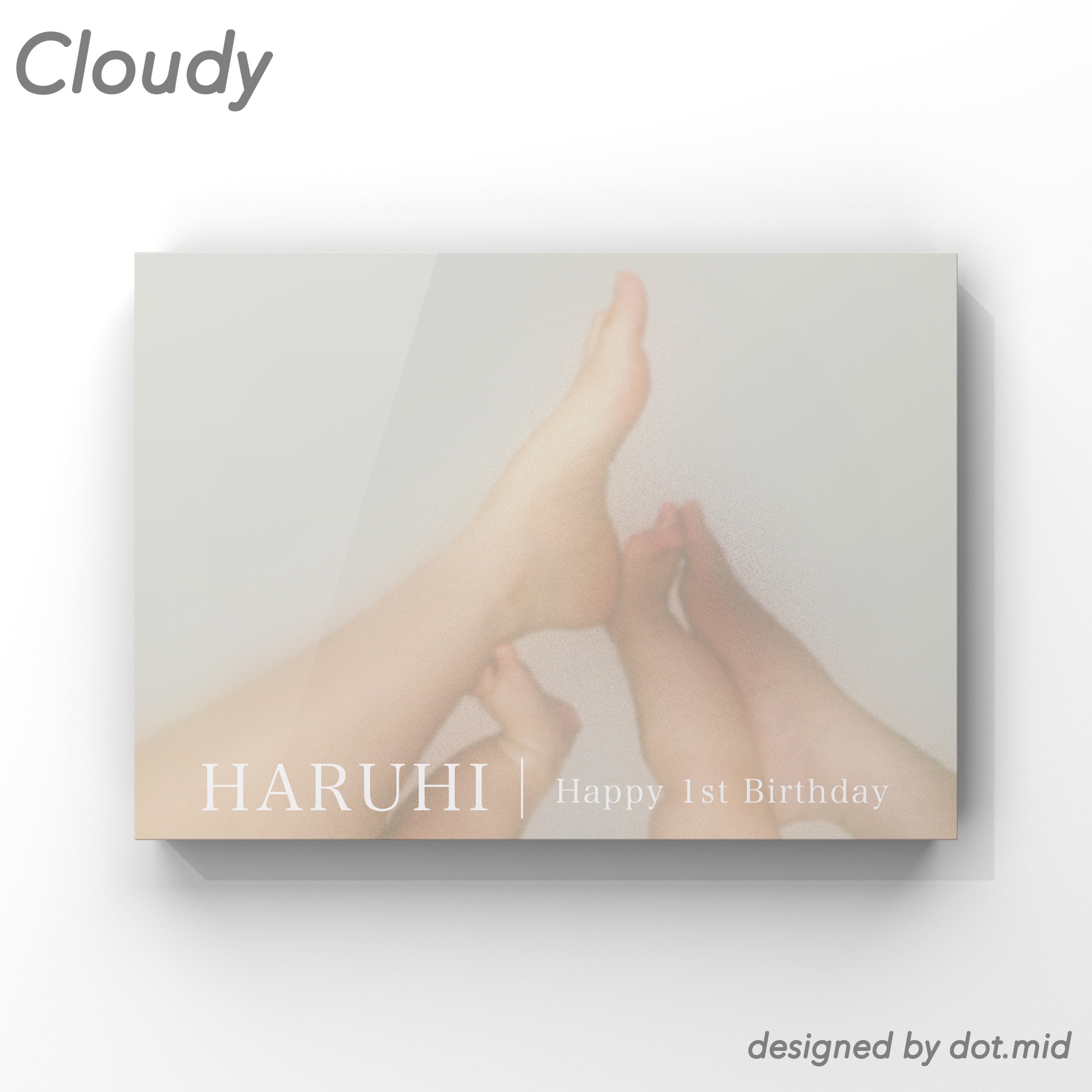 【2名様構図】命名書・メモリアルボード【ヨコ・フチなし】