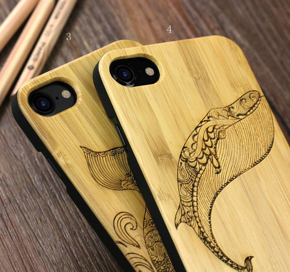 ビジネスに適したiPhone11proレーザー彫刻木製シェル無垢材の落下防止竹シェル彫刻 6枚目の画像